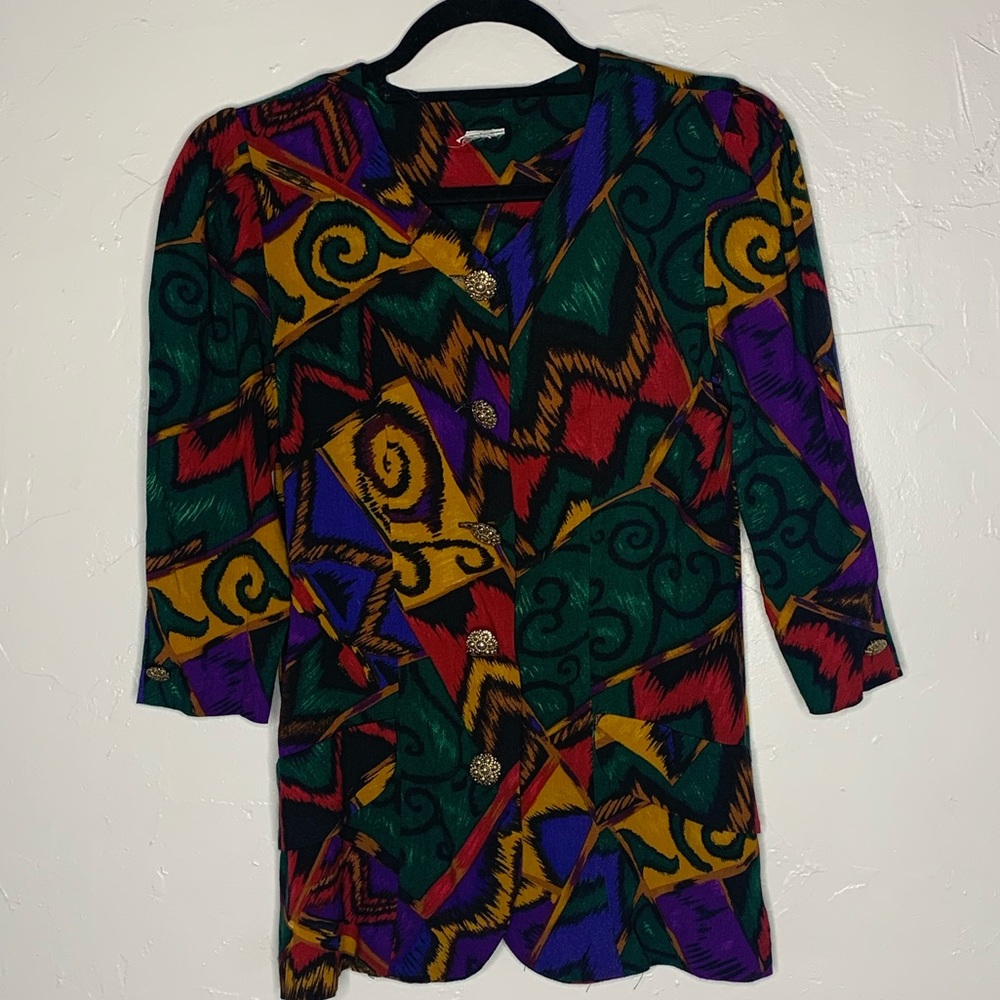 Colorful Vintage Long Sleeve Top